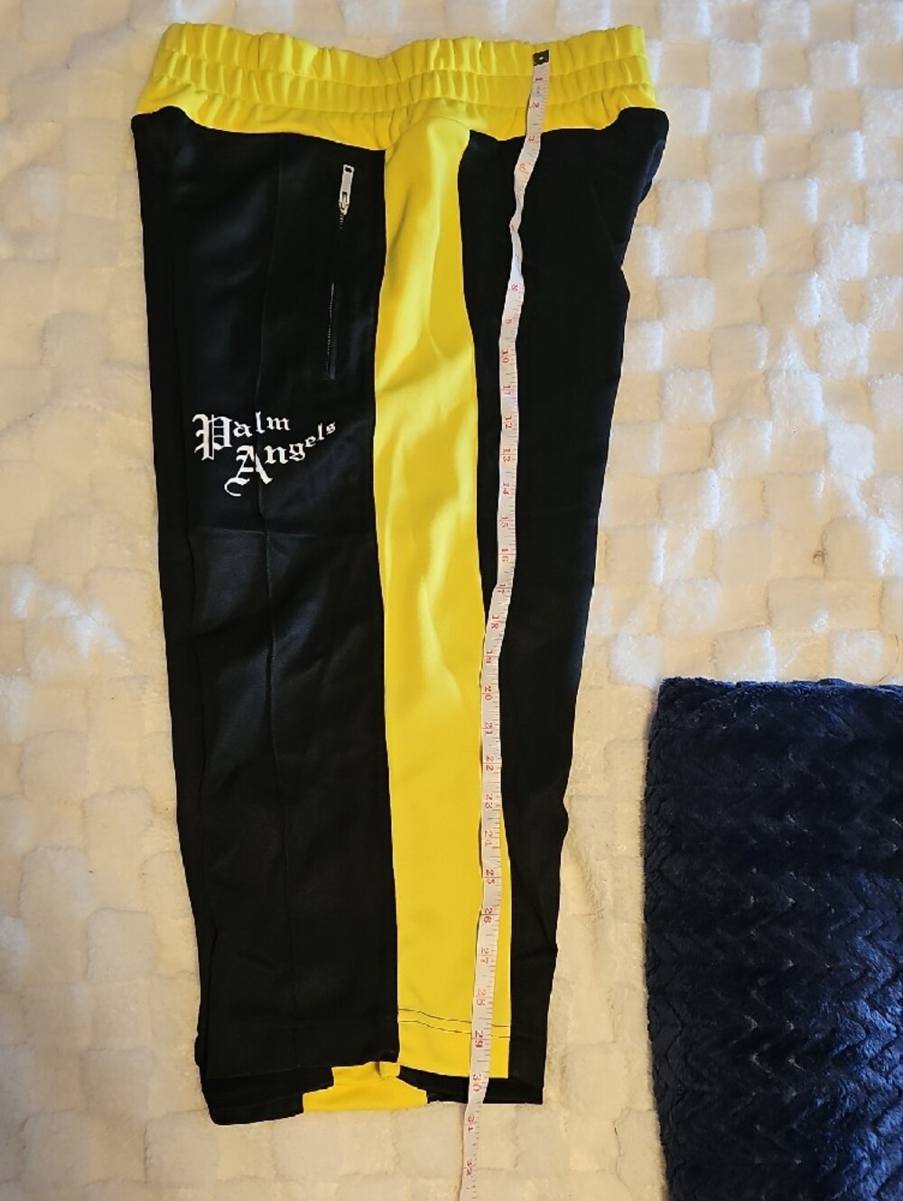 🔥 New Palm Angels Men's Classic Track Shorts Black Yellow - Size Medium Authent - Picture 8 of 11
